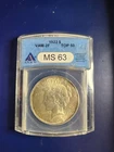 1922 Silver Peace Dollar $1 VAM 2F Hair Pin ANACS MS63 Top 50