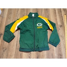 Vintage Green Bay Packers Windbreaker Jacket Green Yellow Full Zip Small Mens