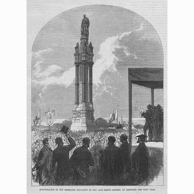 ABINGDON Oxon Inauguration of the Prince Consort Monument - Antique Print 1865