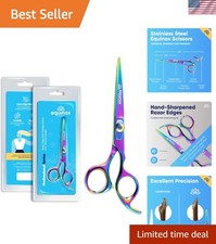 Equinox Razor Edge 6.5  Hair Cutting Scissors with Adjustable Tension - Rainbow