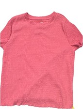 Wonder Nation Girls Pink Solid Knit T-Shirt, Crew Neck, Stretch, L 10-12