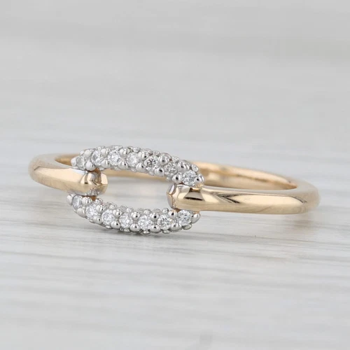 Kendra Scott Fine Elisa Interlocking Band 0.15ctw Diamond Ring Size 8 Stackable