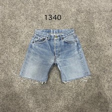 Vintage Levi 501 Shorts actual 27x6 Cut Off Made USA 80s Light Blue Distressed