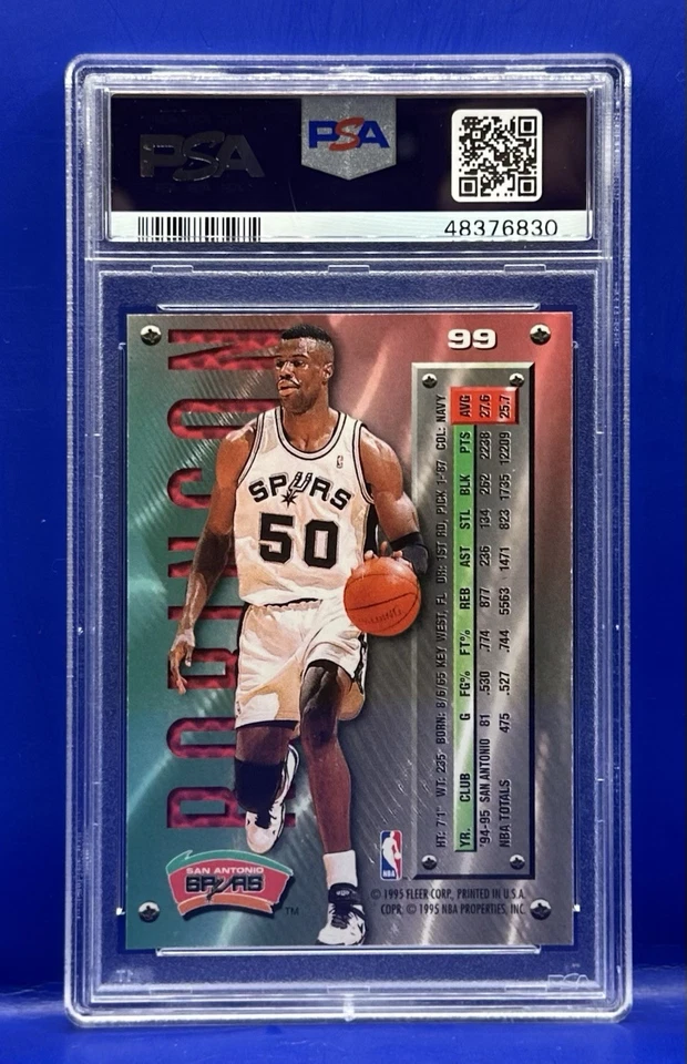 1995 МЕТАЛЛИЧЕСКИЙ DAVID ROBINSON #99 PSA 10 драгоценных камней новый SAN ANTONIO SPURS HOF MVP POP 5 - Изображение 2 из 2