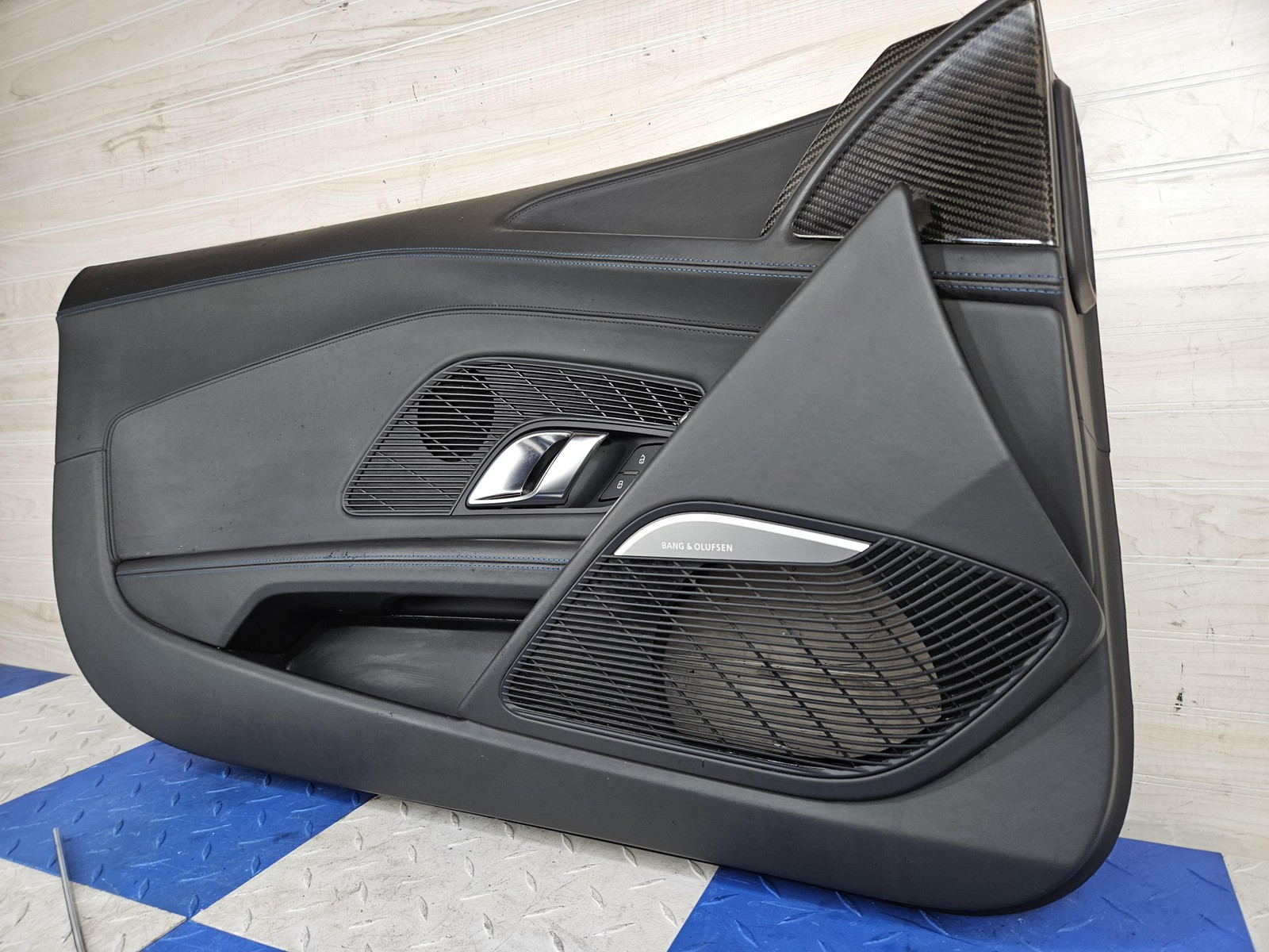 2017-2023 Audi R8 V10 OEM Driver Door Trim Panel Black Carbon Fiber Trims Smoke