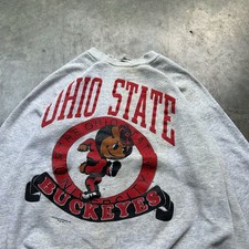 Vintage 1990 Tultex Ohio State Buckeyes Brutus Mascot Crewneck Sweatshirt
