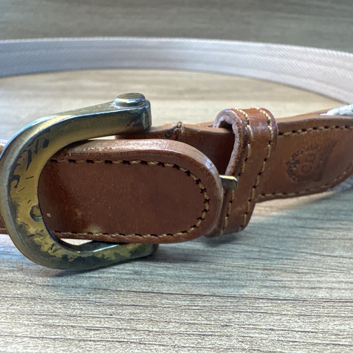 Vintage Christian Dior Webbed Cotton Leather Belt 90s Belt 36 Christian Dior Oblique 35mm Belt 90 36 Blue Multi 1814963  main image 3