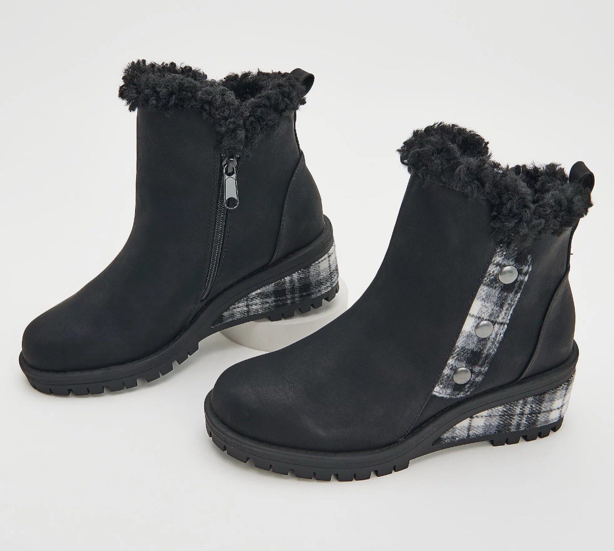 Muk Luks Wedge Winter Booties - Norway Halden Size 6 Black