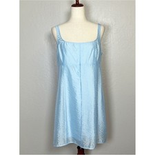 J.CREW Women's Size 10 Calm Blue Collection Sheer Sleeveless Organza Slip Dress