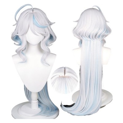 Genshin Impact Focalors Cosplay Wig Synthetic Hair Carnival Halloween Party Prop