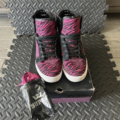 Supra / Muska 001 Skytop / Size 8 / Black Magenta / Tiger Striped