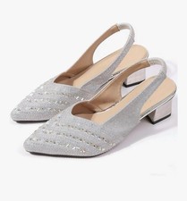 Women's Elegant Rhinestone Wedge Heel Sandals silver 