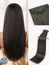 LUVME Yaki Straight Seamless 70g 4Pcs Clip in Hair Extensions Full Max with 2