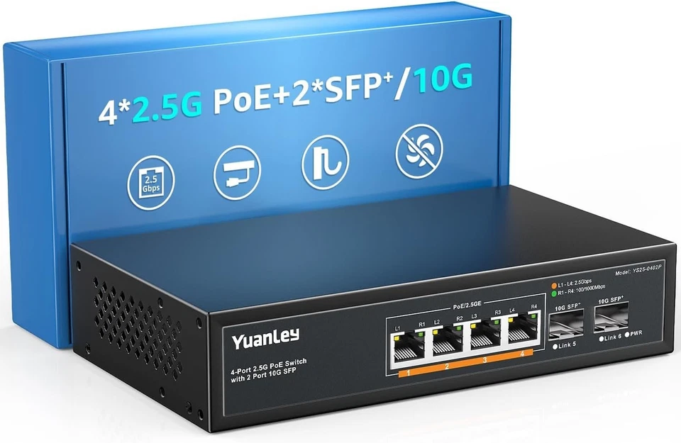 Unmanaged 2.5G PoE Switch - 10G SFP, IEEE802.3af/at - Image 3 of 4