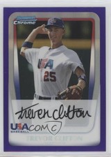 2011 Bowman Draft Chrome Prospects Retail Purple Refractor Trevor Clifton 0m9q