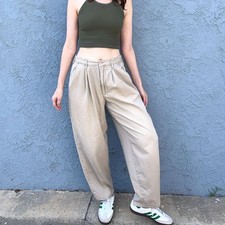Vintage Womens Khakis Size 29 x 28 Balloon Barrel Cotton Chinos