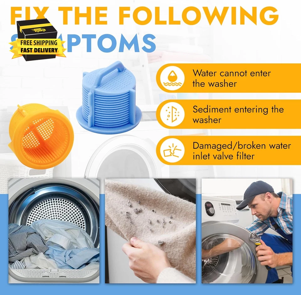 UPGRADE AGM73269501 Washer Water Inlet Valve Filter Screen(2 Pcs) Fit for L-G Ke - Image 4 of 4