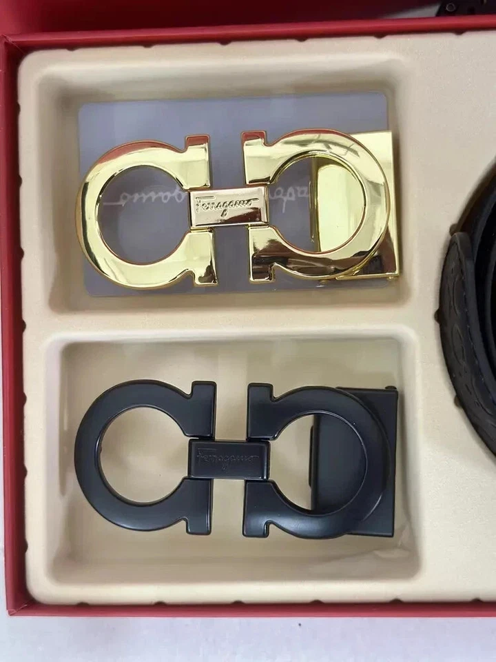 Cinturón de cuero Salvatore Ferragamo para hombre exquisito artesano italiano regalo de lujo Foto 4 de 4