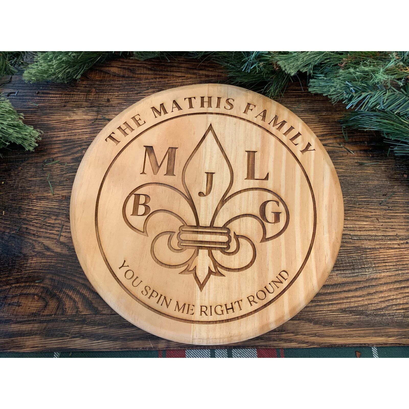 Custom Engraved Lazy Susan Turntable