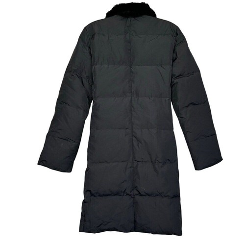 Dana Buchman Down Filled Puffer Coat Fur Trim Size S Black Winter Quilted - Picture 5 of 10