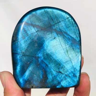 350g Natural Devil Blue Glitter Labradorite Quartz Crystal Rough Rock mineral
