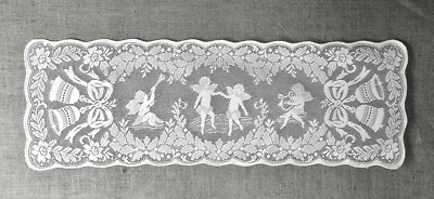 White 16'' X 54'' Quaker Lace Table Runner Valentine Wedding Christmas