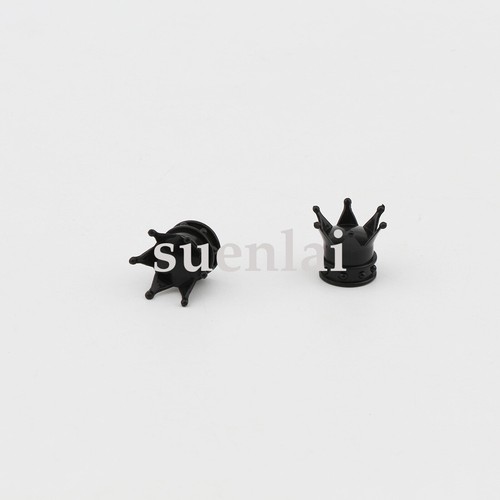 2x Black Crown Tire Wheel Rim Stem Air Valve Caps Tyre Cover for Harley Davidson - Picture 3 of 4
