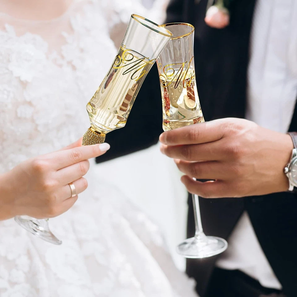 Набор из 4 ножей для свадебного торта и флейт шампанского для невесты - Изображение 3 из 4