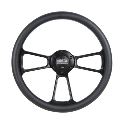 Steering Wheel 14 Inch Black Billet With Real Wood & Chevy Bowtie Horn Button Chevy Steering Wheel Cover - Foto 10
