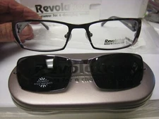NEW Revolution Eyeglass  Frame W/ Magnet sun shade REV755  DPCR 52-17-135 w/case
