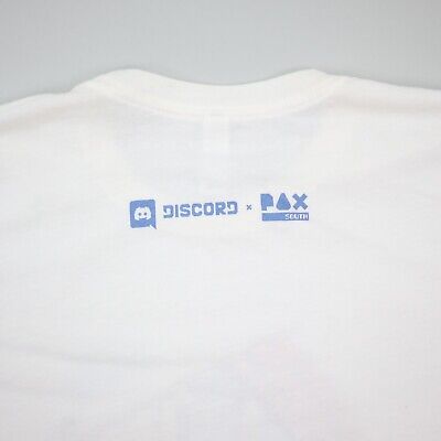 DISCORD x PAX South Video Game Festival T-Shirt White Pixel Art Tee L