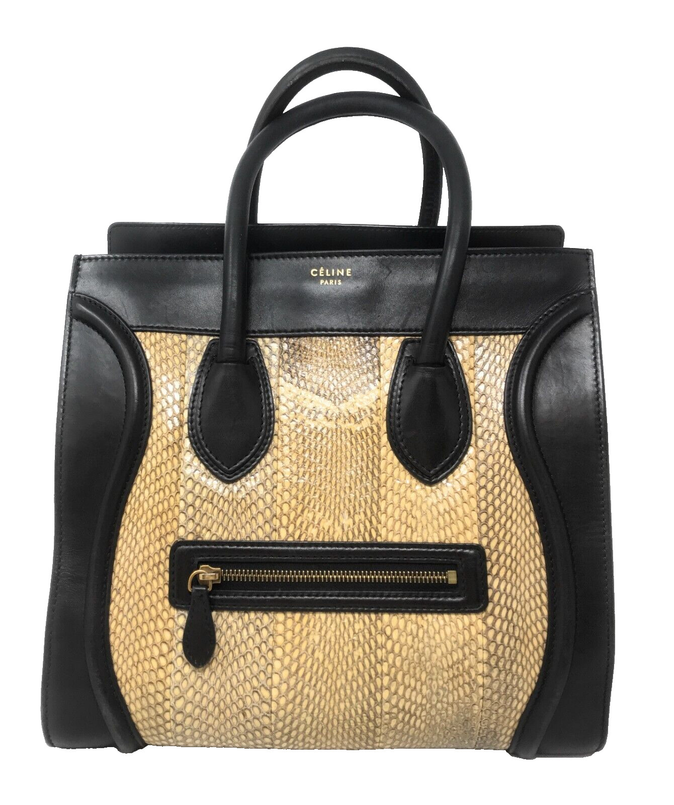 CELINE Black Leather Python Style Purse  Authenti… - image 1