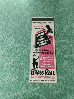 Vintage Matchbook Collectible Ephemera X6 Chicago Illinois brass rail gayest coc