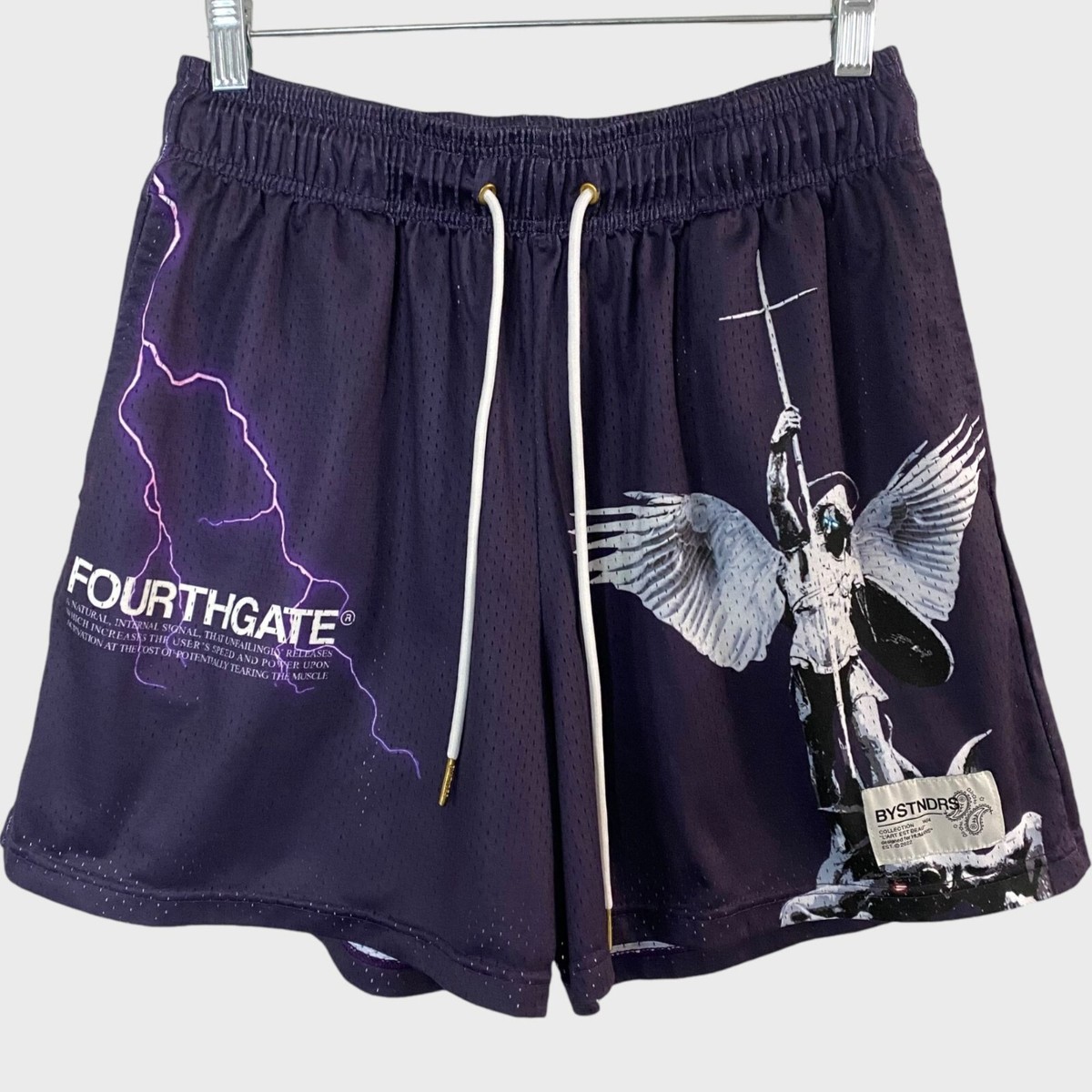 BYSTNDRS Angels & Demons Mesh Athletic Shorts Purple Men's