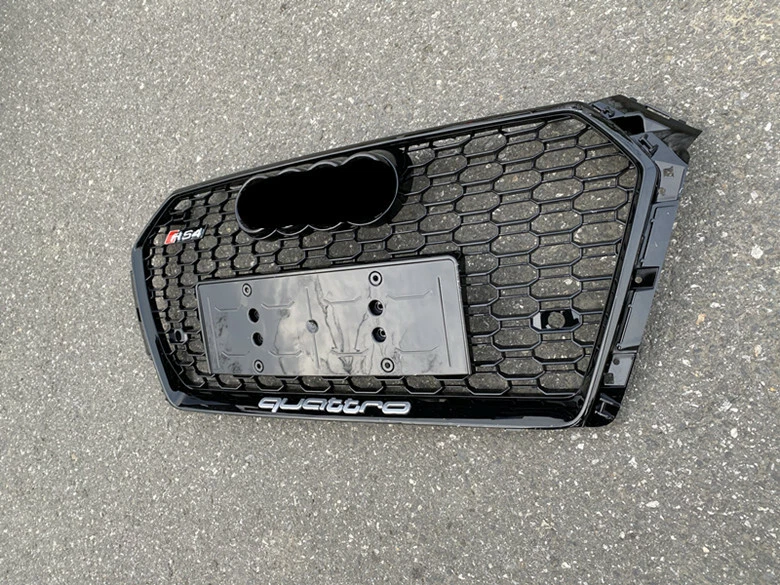 Für Audi A4 B9 2017-19 RS4 Stil Kühlergrill Wabengrill Front Grill Full Schwarz - Bild 2 von 3