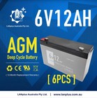 6 x 6V 12AH UPS SLA battery - brand new 6 volt 12 ah Solar Power Scooter ride