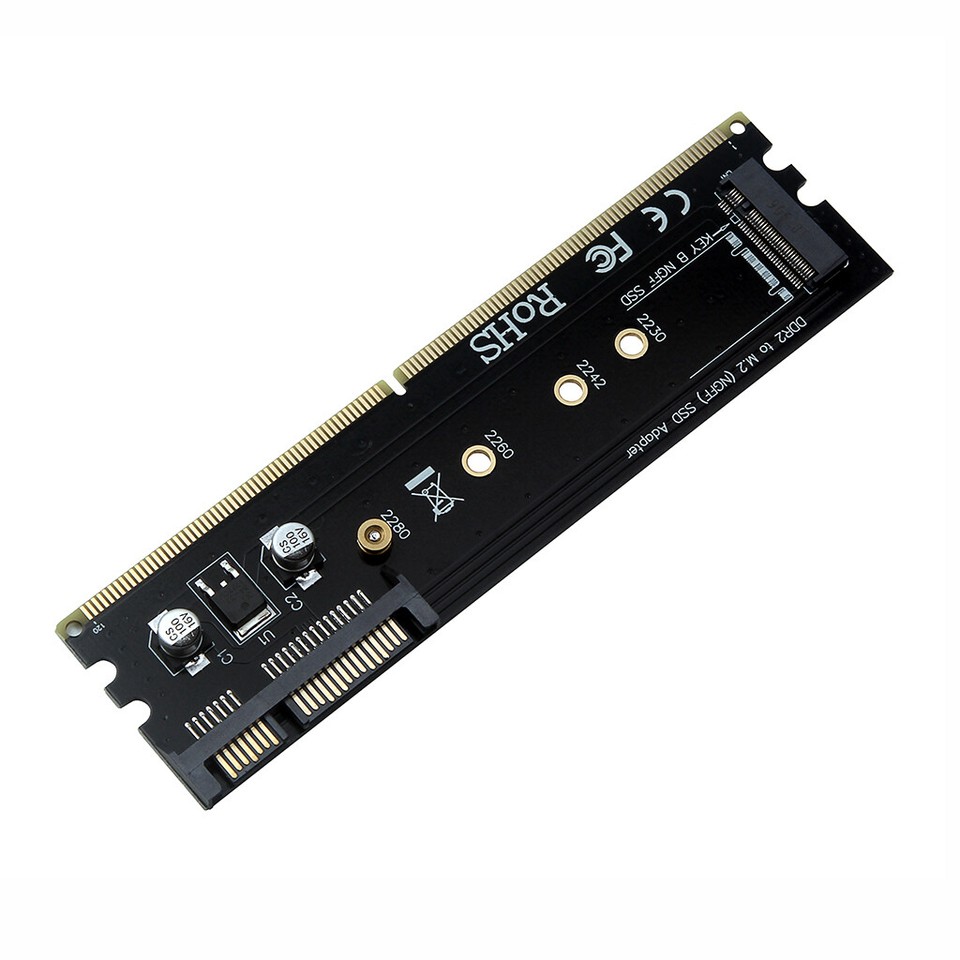 DDR2 DDR3 DDR4 to M2 SSD Adapter M.2 B Key Riser Card Support 2242 2260 ...