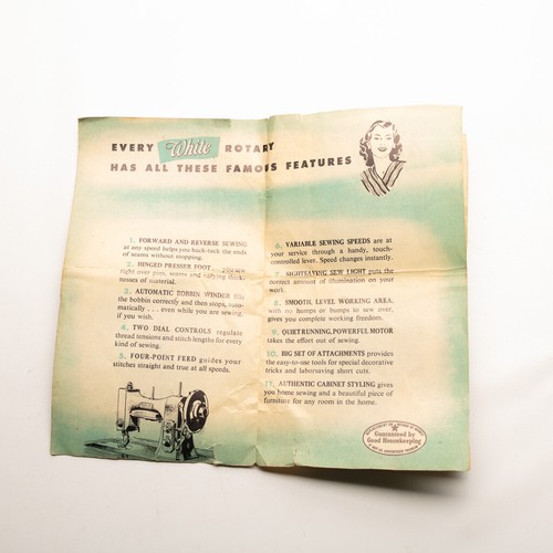 Vintage White Rotary Electric Sewing Machine Brochure Rare - Picture 2 of 8