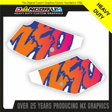 SUZUKI DR250 DR 250 ORANGE BLUE SIDE PANEL GRAPHICS ORANGE