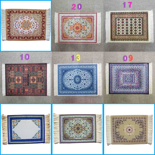 Accesorios para miniaturas para casa de muñecas a escala 1/6 alfombra hecha a mano villa castillo