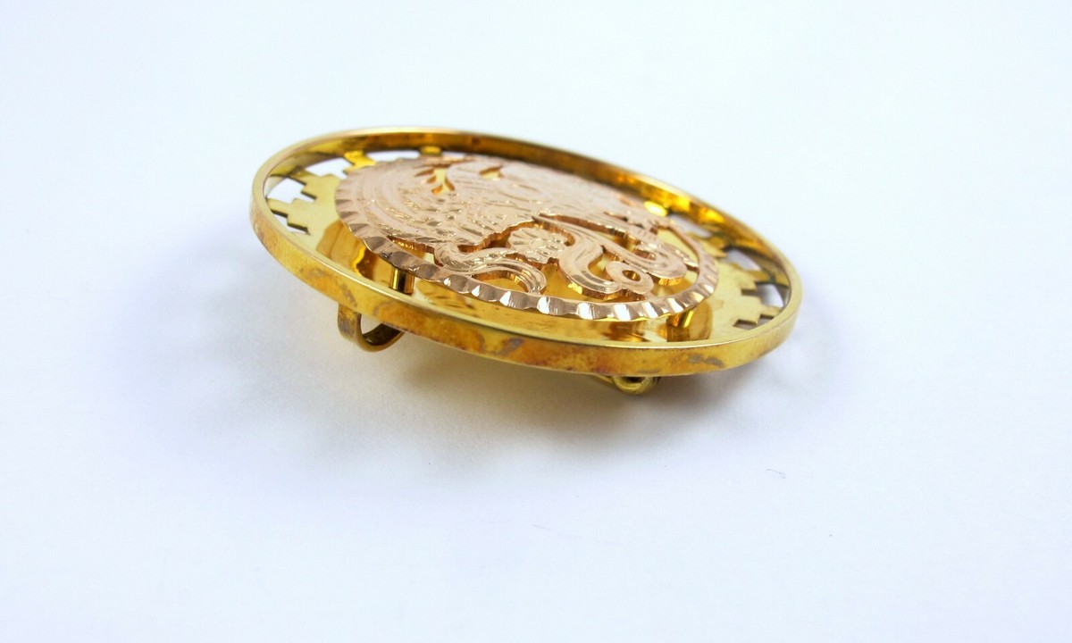 Estate 12K Gold Guatemalan Astec God Pendant/Brooch Fine Jewelry "YET"******* View 3