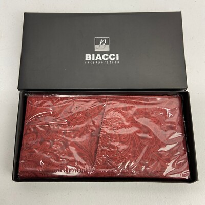 Biacci Wallet Travel Organizer Women Red Floral Embossed Card ID Cash NEW