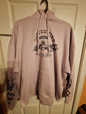 No Boundaries Men's Graphic Print Hoodie, Lavender Size 3XL(54-56)