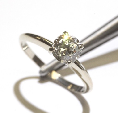 Anillo de compromiso solitario de diamantes redondos GIA 14k oro blanco 1,08ct VS1 J 2,1 g 7 - Imagen 7 de 11