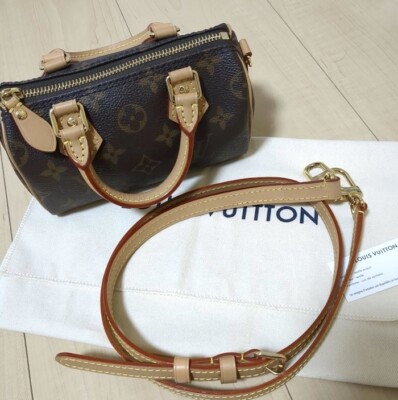 Louis Vuitton Speedy Shoulder Bag Nano Brown Canvas Monogram