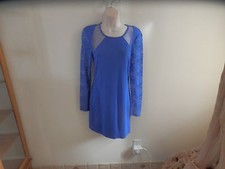 NWT GORGEOUS Dress, Royal Blue w/Sheer Cut Outs, Lace Sleeves  BEAUTIFUL BACK  M