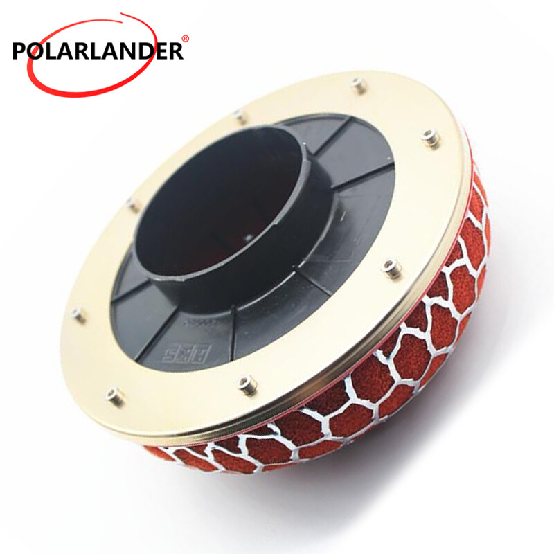 Intake Air Filter High Flow 80mm Red Mesh Mushroom Washable Breather for Vehicle-image