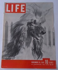 Life Magazine ( Champion Afghan ) COVER ONLY November 26, 1945