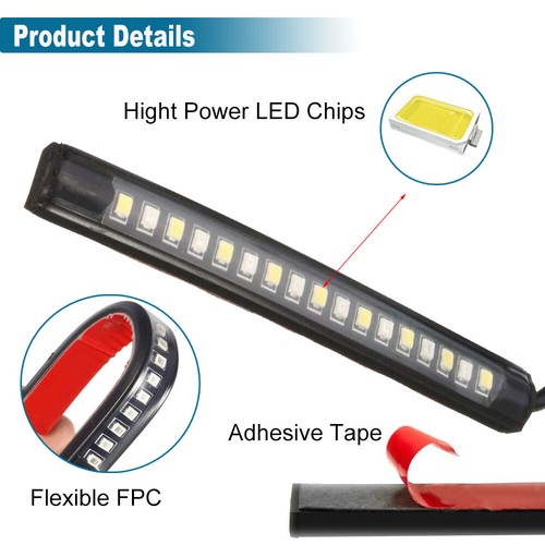 2 luces traseras para ATV de motocicleta LED tira de freno de parada luces de giro ámbar + rojo - Imagen 4 de 7
