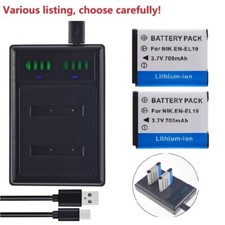 EN-EL19 ENEL19 Battery or Charger For Nikon Coolpix S7000 S33 S6900 S3700 S2500